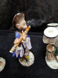 4 Antique Miniature Ceramic Figurines About 4" to 5" Tall