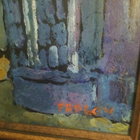Vintage Russian Painting Signed on Glass