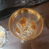 Set Of 6 Hand Carved Crystal Tea Cup and Saucer from Eastern Europe
