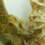 Antique Asian Porcelain Gold Painted Dragon Vases