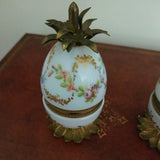 Antique Baccarat Rose Opaline Pair Of Jewel Box Eggs