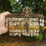 Vintage Pair Of Crystal And Bronze Sconces