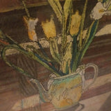 mid century Modern signed color lithograph with tulips by Howard Kanovitz