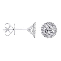 14K White Gold Diamond Stud Martini Earrings 0.56 Carat Diamonds