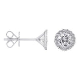 14K White Gold Diamond Stud Martini Earrings 0.56 Carat Diamonds