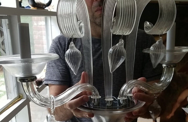 Pair Of Vintage Venetian Glass Sconces