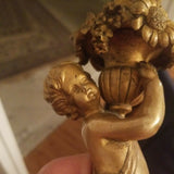 Antique Cherub Putti Cupid Bronze Lamp