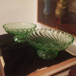 Pair Of Antique Jade Green UNSIGNED! Baccarat Candy Dishes