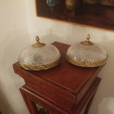 Vintage Baccarat Crystal Pair Of Light Fixtures