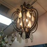 Wrought iron With Rock Crystal Art Deco Style Chandelier