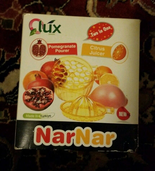 Lux Plastic Pomegranate Deseeder tool for seed removal and Citrus Juicer - Diamonds Sapphires Rubies Emeralds