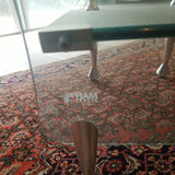 Modernist Scupltural Glass Signed Bar Cart