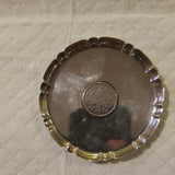 Sterling Silver 850 Small Plate With Chinese Or Japanese Coin