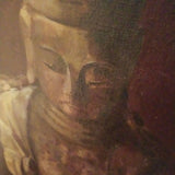 Antique Chinese Figure Painting Signed oil On Canvas