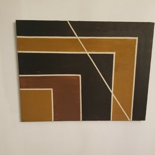 Mid Century Modern Abstract Frank Stella Style Painting