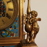 Antique 19th Century Museum Enamel Bronze Clock