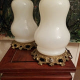 Antique Pair Of Opaline French Lamps