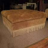 Massive Oversized Tufted Designer Fringed Ottoman