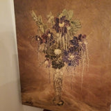 Antique Impressionist Purple Large Still Life Painting