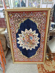 Hand Knotted Framed 100% Silk Oriental Rug 29" X 46"