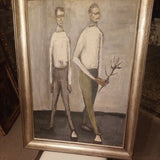 Mid Century Modern Museum Quality Painting 2 Acrobats