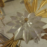 French Rock Crystal Gilt Pair Of Large Sconces