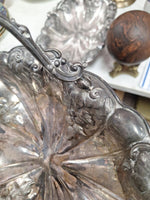 Vintage Pair Of Silver Plated Fruit Dishs With Handles Perfect Condition