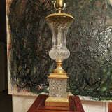 Mid Century 1960's Baccarat Crystal and Bronze Lamp