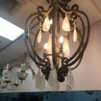Wrought iron With Rock Crystal Art Deco Style Chandelier