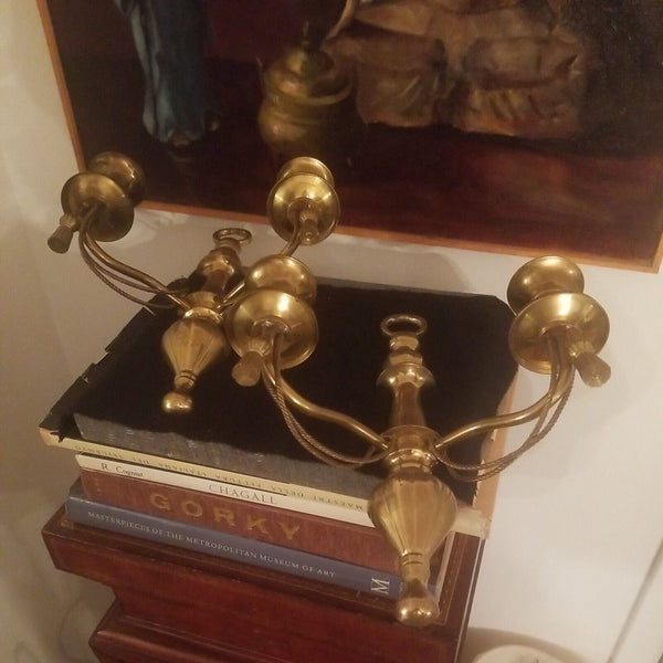 Pair Of Gilt Hollywood regency Mid century Modern Sconces