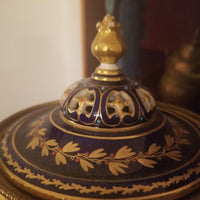 Antique Cobalt Jeweled Sevres Centerpiece