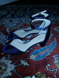 Badgley Mischka Size 9 Women's Shoes Jewel Sycamore Navy Satin