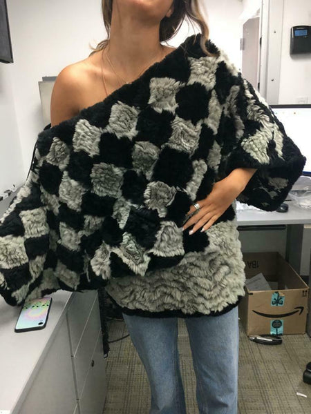 Women's Reversible Fur Garment, Off the Shoulder, Made in Israel