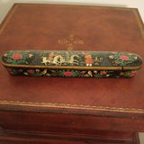 Vintage Asian Lacquer Hand Painted Pen Box