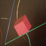 Mid Century Modern Abstract Cubist 3D Painting Signed and Dated