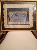 Antique  hieroglyphic Parchment Painting Signed