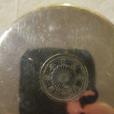 Sterling Silver 850 Small Plate With Chinese Or Japanese Coin