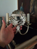 Pair of Mid century Modern Hollywood Glamor Shell Sconces