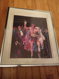 Original 1980's LeRoy Neiman Mike Tyson Lithograph Pencil Signed - Diamonds Sapphires Rubies Emeralds