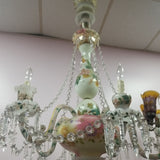 19th Century Opaline Crystal Chandelier made in France 6 lights