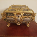 Antique Gilded Age Large Bronze Jewel Box