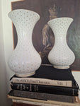 Pair Of Antique Baccarat Glass Opaline Gilt Vases