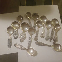 Set Of 14 Sterling Silver Assorted Antique Scandinavian Spoons