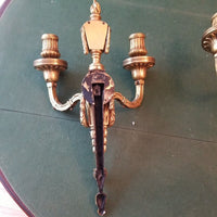 Pair Of Antique EF Caldwell Signed Gold  Sconces