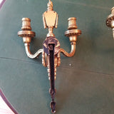 Pair Of Antique EF Caldwell Signed Gold  Sconces