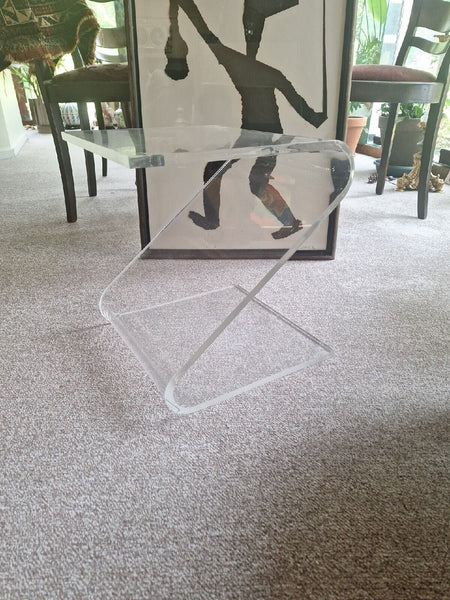 Mid Century Modern Designer Z Lucite Side Table Laverne Attributed