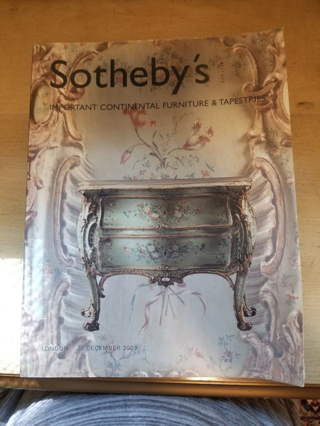 Sotheby's London important continental furniture and tapestries December 10 2003 - Diamonds Sapphires Rubies Emeralds