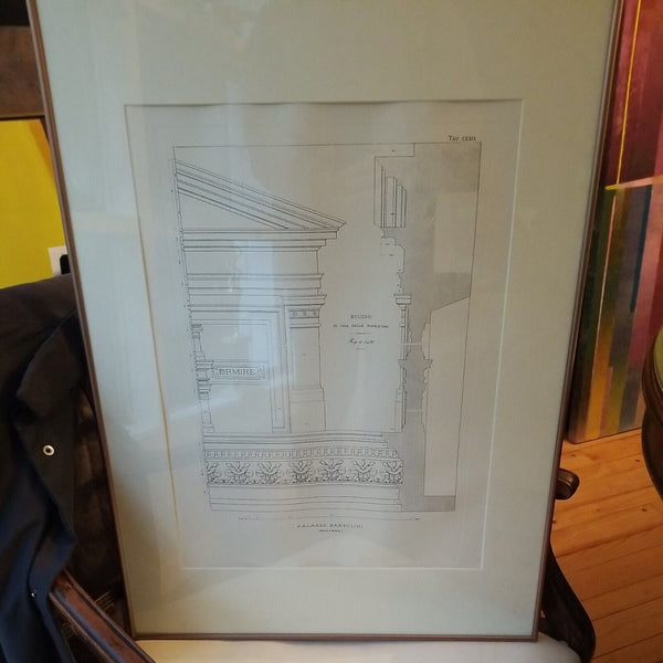 Vintage Mid Century Modern Architectural Etching Palazzo Bartolini #91008