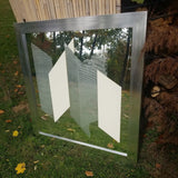 Mid Century Modern Signed Abstract Chrome Mirror Art