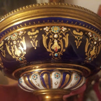 Antique Cobalt Jeweled Sevres Centerpiece